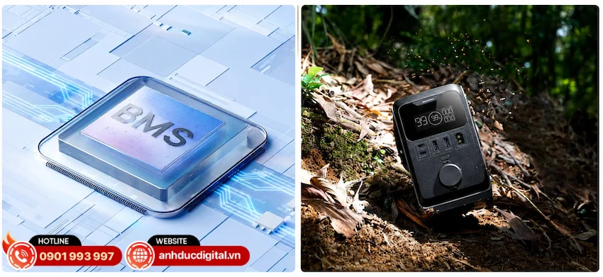 Pin LFP v&agrave; hệ thống BMS hỗ trợ EcoFlow Trail 300 DC vận h&agrave;nh ổn định, an to&agrave;n.