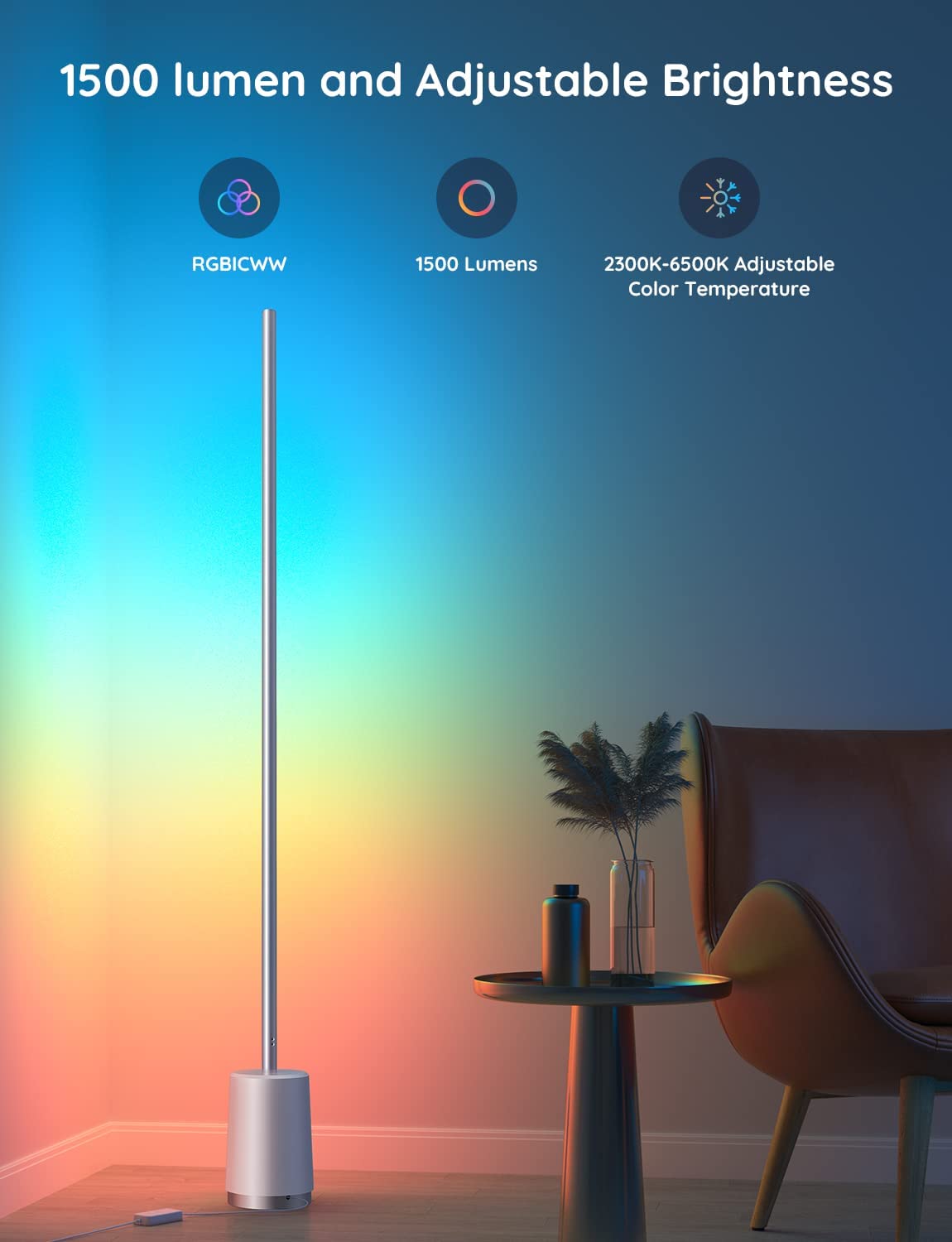 Govee Lyra RGBICWW Corner Floor Lamp H6072 3