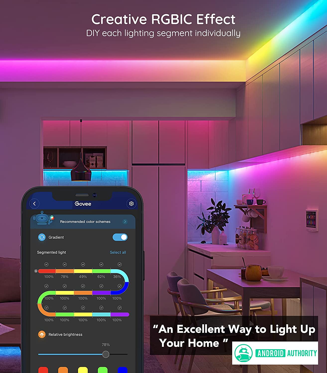 Govee RGBIC LED Strip Lights With Protective Coating H619A 3