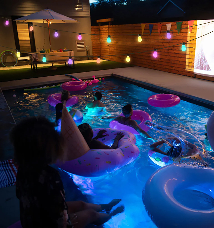 Govee RGBW 48ft Bluetooth & Wi-Fi Outdoor String Lights H7020 7