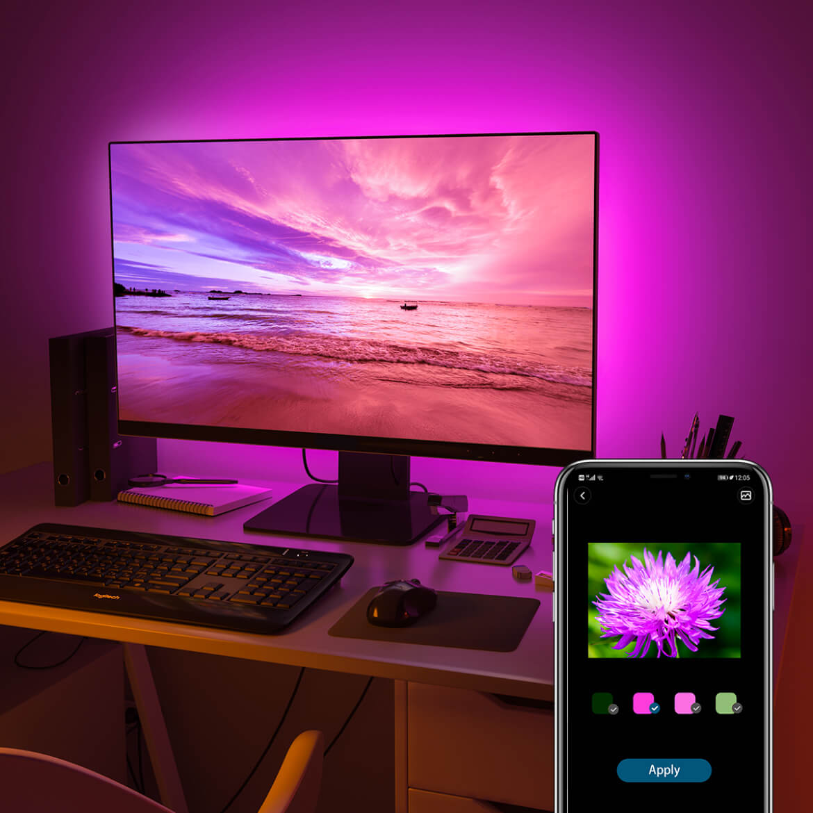 Govee RGB LED TV Backlights Support H6179 10