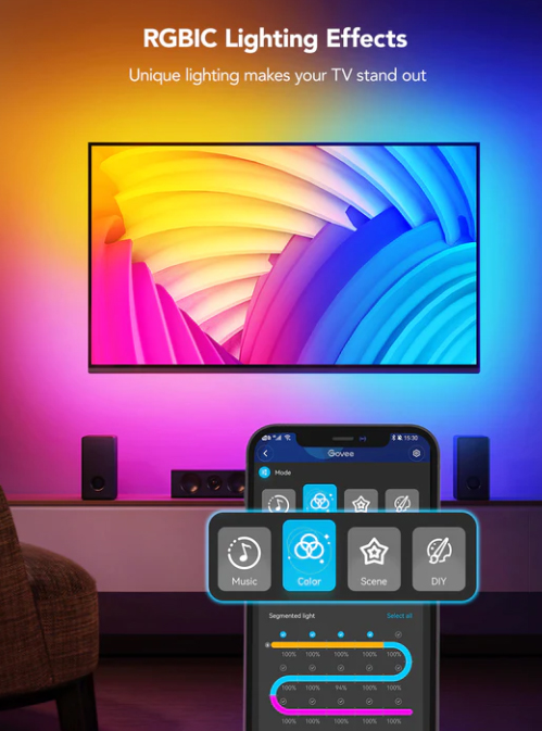 Govee RGBIC Neon TV Backlight H61B2 3