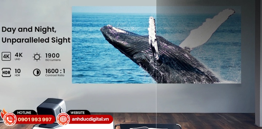 JMGO N1 Ultra 4K sử dụng công nghệ hiển thị DLP với chip DMD 0.47 inch