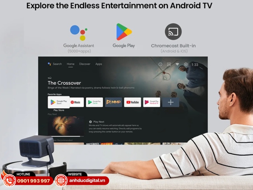 JMGO N1 Ultra 4K vận hành trên nền tảng Android TV 11 với giao diện trực quan