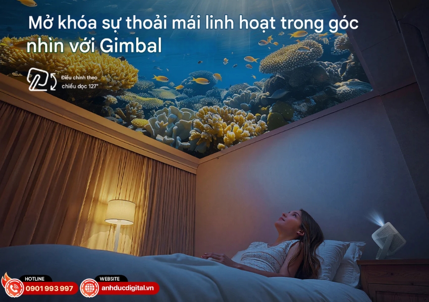 JMGO N1s 4K thiết kế gimbal xoay 127°