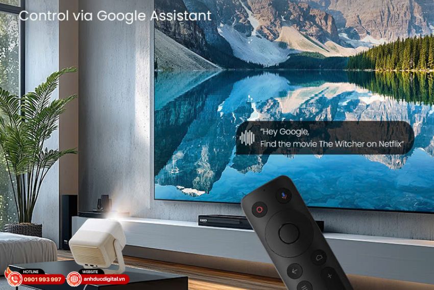 máy chiếu hỗ trợ Google Assistant