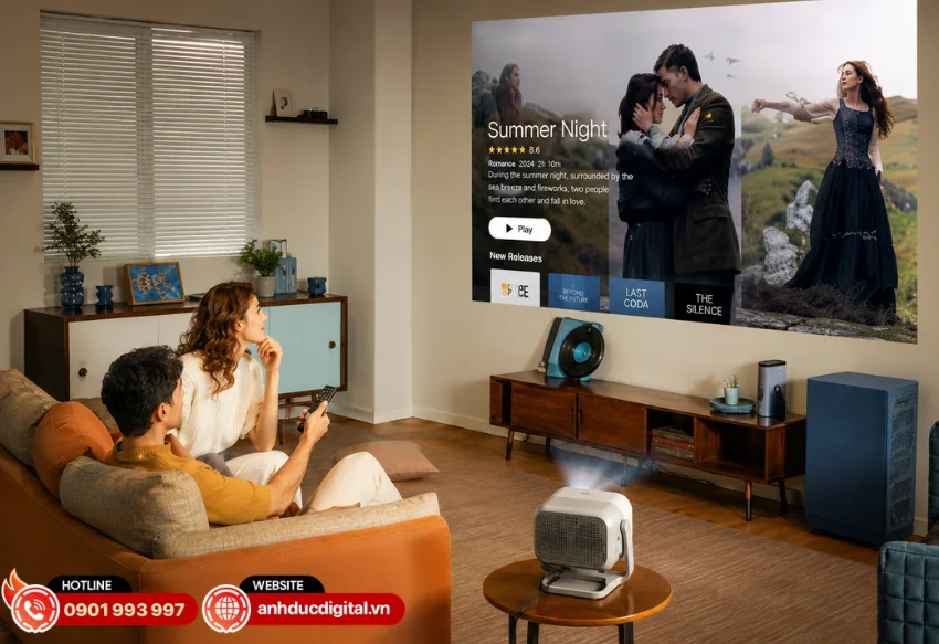 Máy chiếu JMGO N3 4K được tích hợp sẵn Google TV
