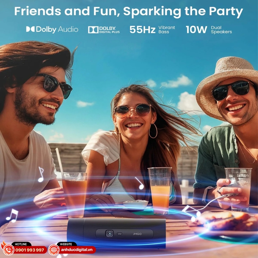 JMGO Picoflix thiết kế loa Dolby Audio 10W