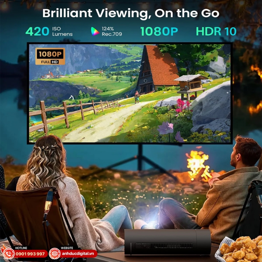 Máy chiếu Picoflix JMGO Độ sáng 450 ANSI lumens