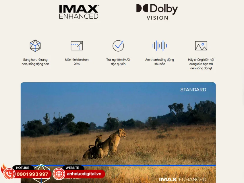 M&aacute;y chiếu Aura 2 New hỗ trợ Dolby Vision, HDR10, HLG c&ugrave;ng chứng nhận IMAX Enhanced