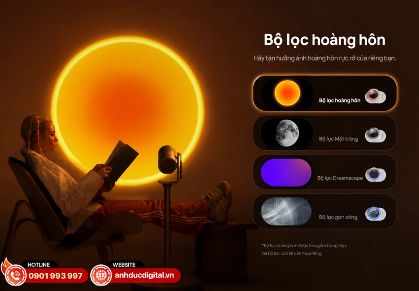 XGIMI MoGo 4 chế độ ánh sáng môi trường với nhiều hiệu ứng màu sắc khác nhau
