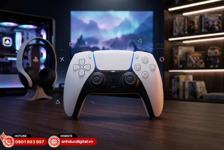 Tay cầm chơi game kh&ocirc;ng d&acirc;y DualSense CFI-ZCT2G sở hữu thiết kế c&ocirc;ng th&aacute;i học với trọng lượng khoảng 210g