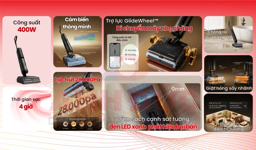 M&aacute;y h&uacute;t bụi kh&ocirc; v&agrave; ướt Dreame H16 Steam