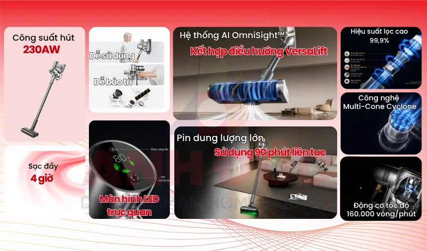 M&aacute;y h&uacute;t bụi cầm tay kh&ocirc;ng d&acirc;y Dreame V18s