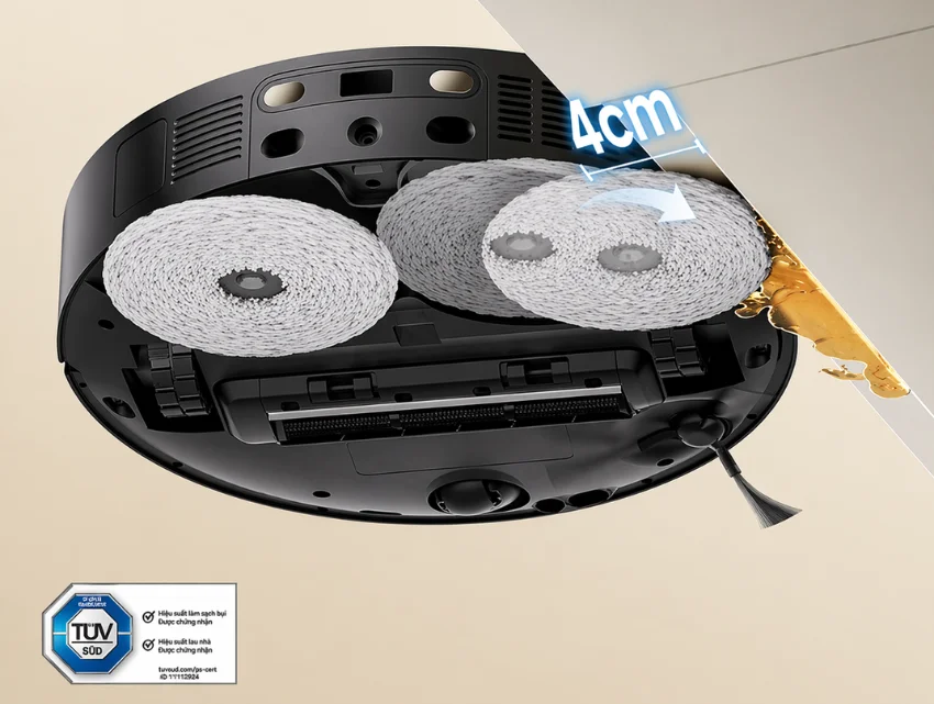 Robot h&uacute;t bụi lau s&agrave;n Dreame D30 Ultra sử dụng c&ocirc;ng nghệ MopExtend RoboSwing gi&uacute;p giẻ lau vươn d&agrave;i 4cm