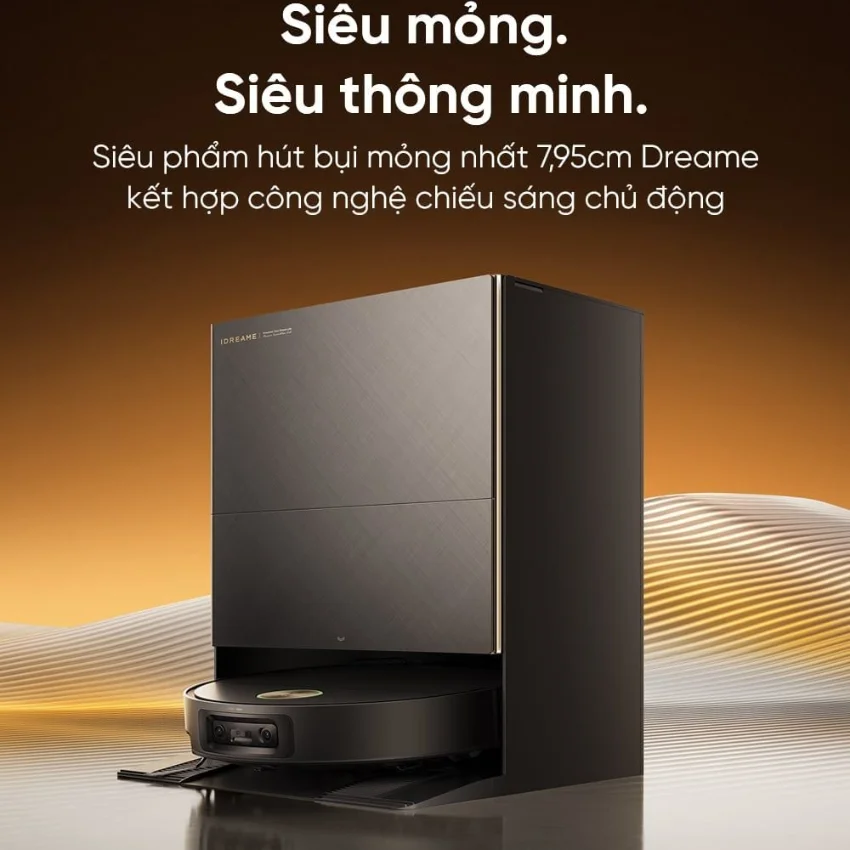 Robot h&uacute;t bụi Dreame X60 Ultra sở hữu thiết kế si&ecirc;u mỏng chỉ 7,95cm