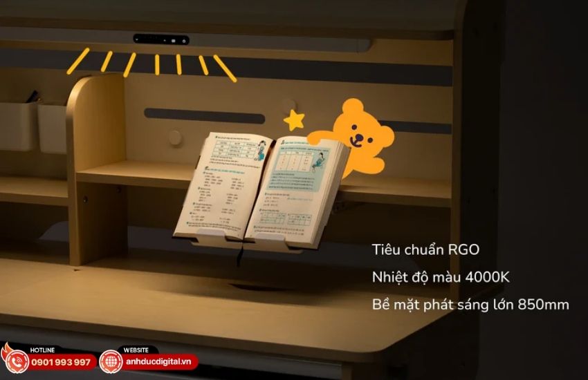 Đèn Epione AlphaLight với ánh sáng đồng đều bảo vệ mắt trẻ khi học