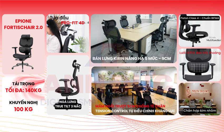 Ghế công thái học Epione FortisChair 2.0