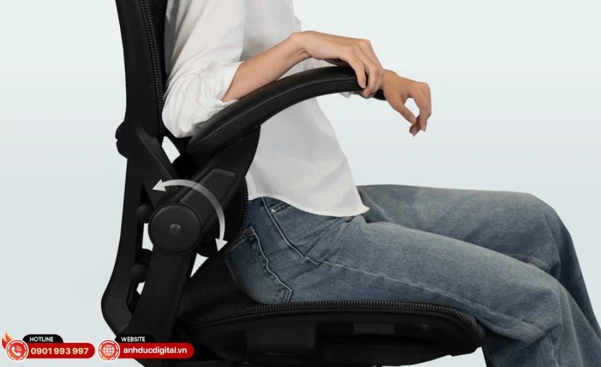 K&ecirc; tay Flip-Hopping 2D gập gọn tr&ecirc;n ghế c&ocirc;ng th&aacute;i học Epione SynoChair