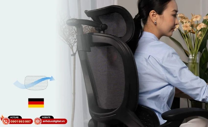 Lưới Krall + Roth Đức tr&ecirc;n ghế c&ocirc;ng th&aacute;i học Epione SynoChair tho&aacute;ng kh&iacute;