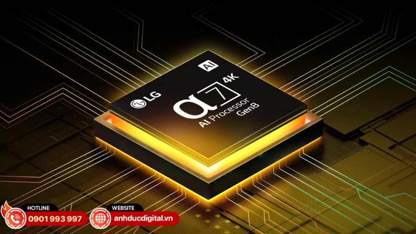 Tivi LG UHD AI 4K 55UA7350PSB được trang bị bộ xử l&yacute; &alpha;7 AI Processor 4K Gen 8