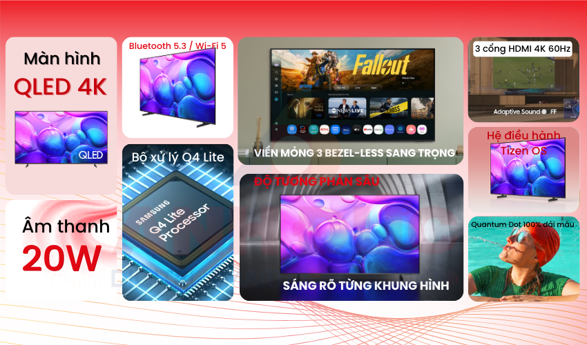 Hình ảnh tổng quan TV Samsung QLED Q6F 55 inch đời 2025