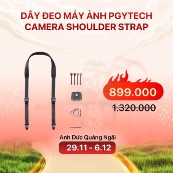 Dây đeo máy ảnh PGYTECH Camera Shoulder Strap | Night Black (Chính hãng)