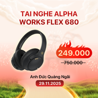 Tai Nghe Alpha Works Flex 680 | Black (Chính Hãng)