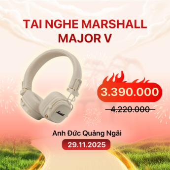 Tai nghe Bluetooth Marshall Major V | Cream (Chính hãng)