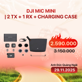 DJI Mic Mini | 2 TX + 1 RX + Charging Case | Infinite Black (Chính hãng)