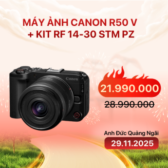 Máy ảnh Canon R50 V + Kit RF 14-30 STM PZ | Black (Chính hãng)