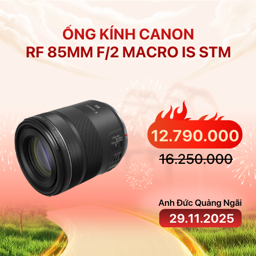 Ống kính Canon RF 85mm f/2 Macro IS STM (Chính Hãng)