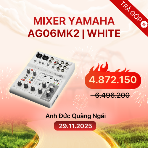 Mixer Livestream Yamaha AG06MK2 | White (Chính hãng)