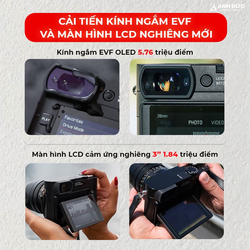 Leica Q3 - Kính ngắm và màn hình