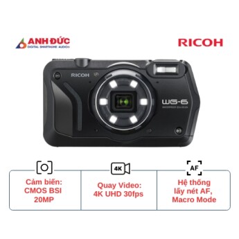 Máy ảnh Ricoh WG-6 | Black (Chính hãng)