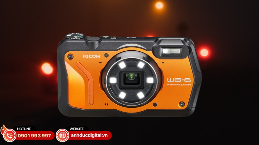 Ricoh WG-6 tích hợp sáu đèn LED vòng quanh ống kính