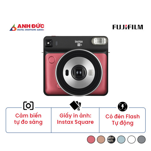 Máy ảnh Fujifilm Instax Square SQ6 | Ruby Red (Chính hãng)