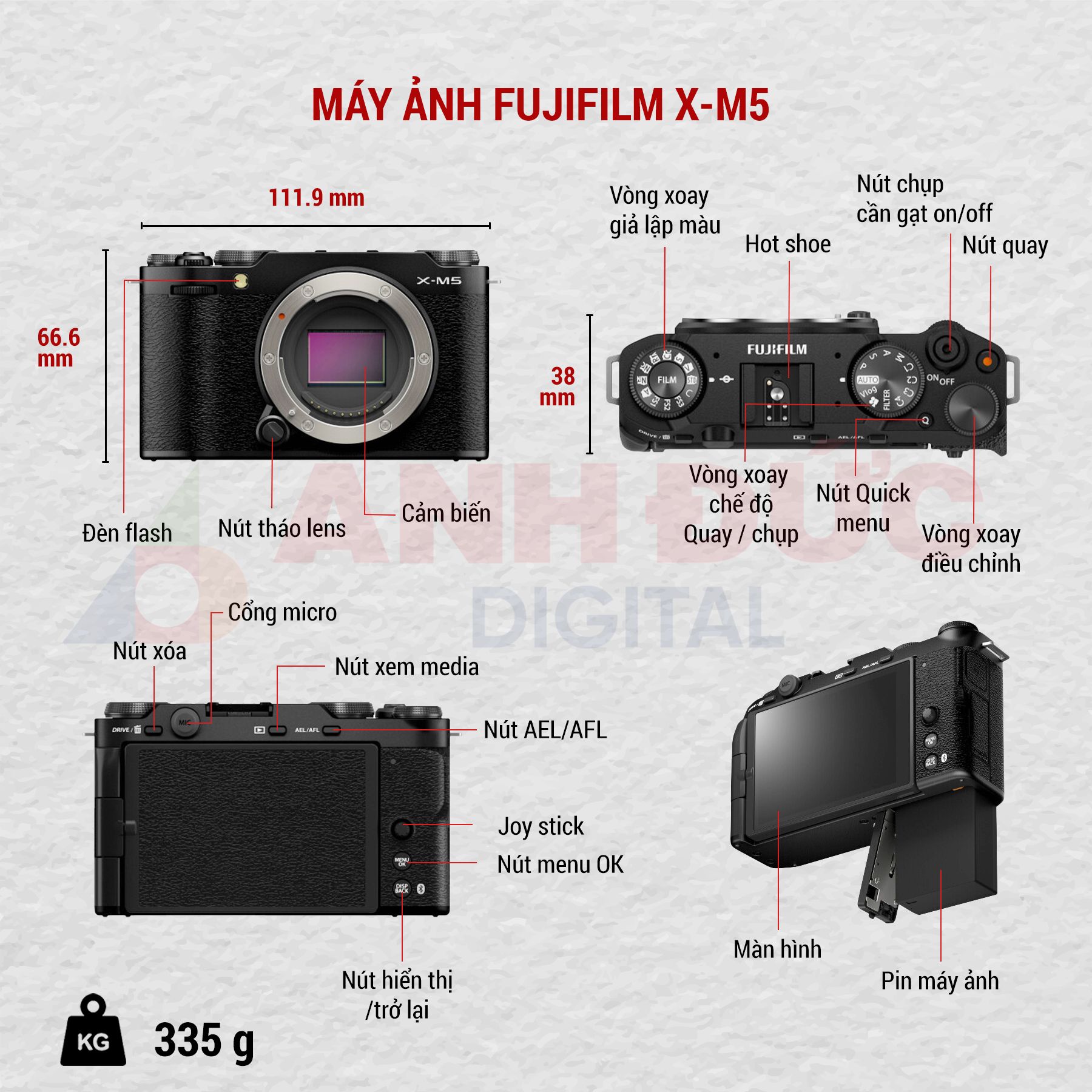 Fujifilm X-M5 hình tổng quan