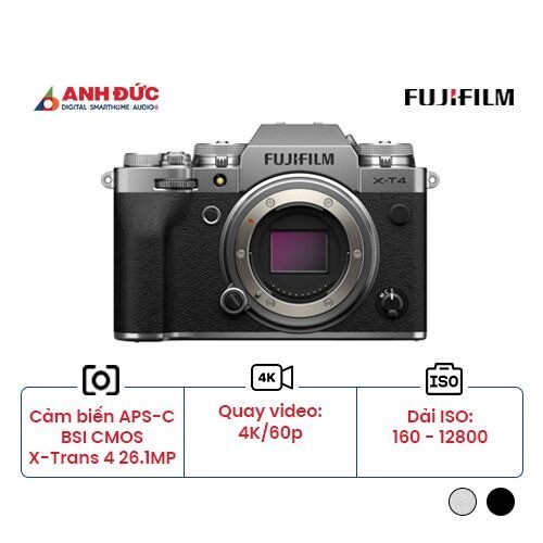 Máy ảnh Fujifilm X-T4 | Body Only | Silver (Chính hãng)