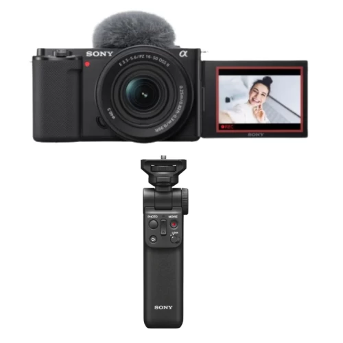Combo máy ảnh vlog SonyZV-E10K & Báng tay cầm GP-VPT2BT | Black (Chính hãng)