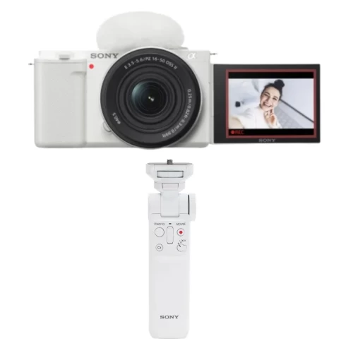 Combo máy ảnh vlog SonyZV-E10K & Báng tay cầm GP-VPT2BT | White (Chính hãng)