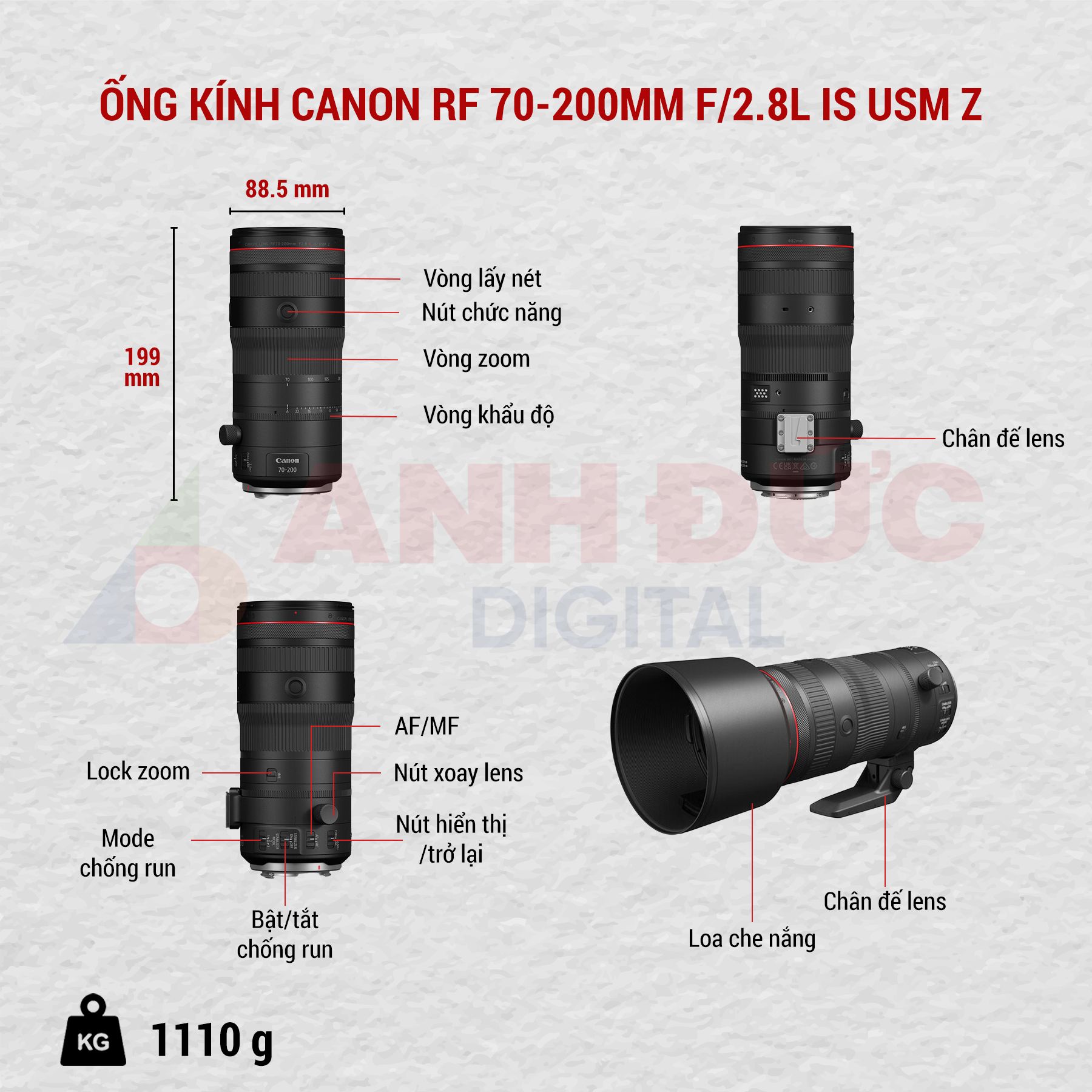 Canon RF 70-200mm f2.8L IS USM Z tổng quan