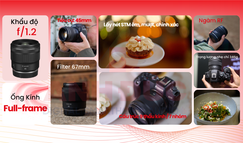 Canon RF 45mm f/1.2 STM chính hãng