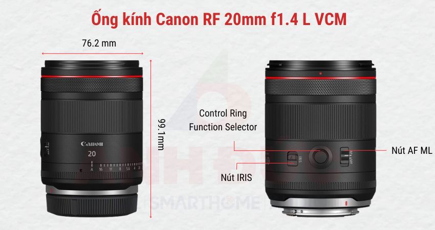 Ống kính Canon RF 20mm f1.4 L VCM 1000