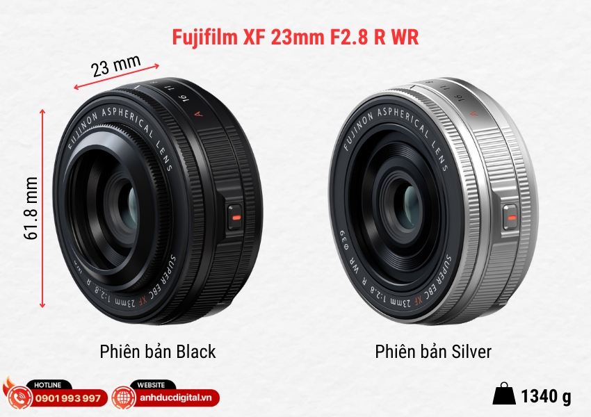 Fujifilm XF 23mm F2.8 R WR với thiết kế nhỏ gọn