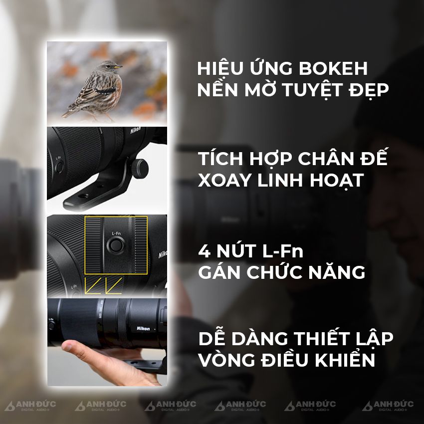 Nikkor Z 180-600mm f5.6-6.3 - Nhiều tiện ích
