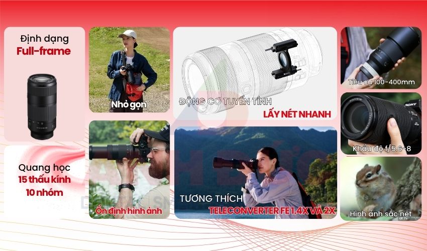 Ống k&iacute;nh Sony FE 100-400mm f/5.6-8 OSS