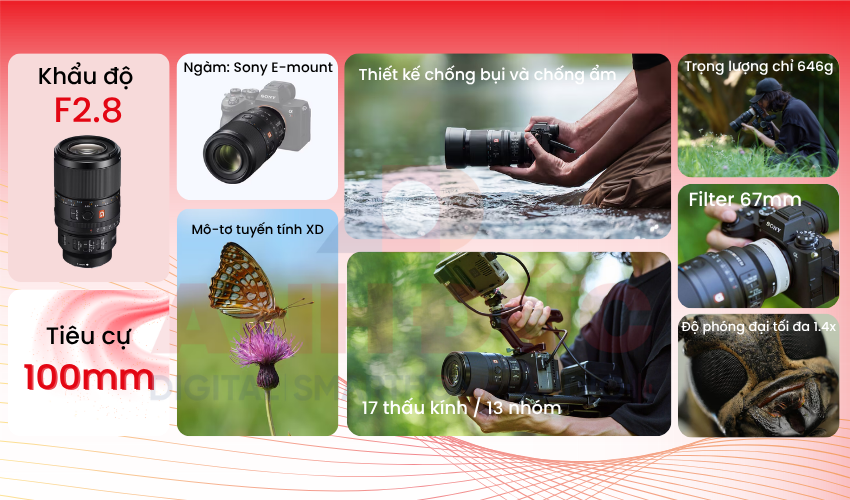 Sony FE 100mm f/2.8 Macro GM OSS chính hãng