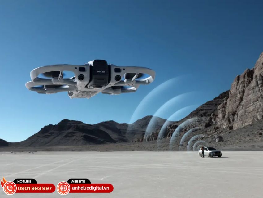 DJI Avata 360 sử dụng hệ thống truyền video O4+, hỗ trợ truyền h&igrave;nh ảnh trực tiếp l&ecirc;n đến 1080p/60fps