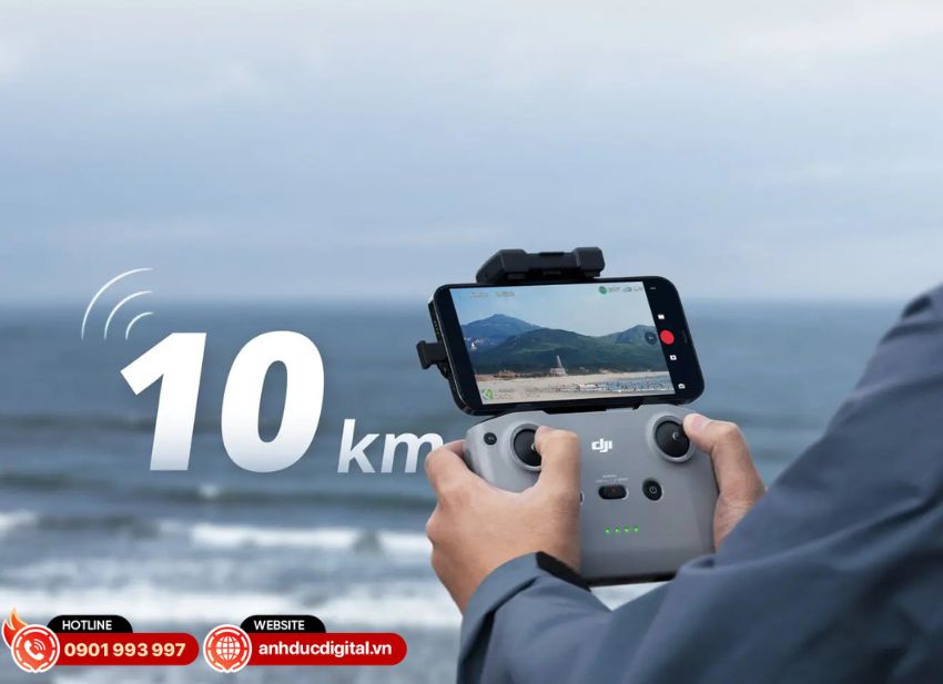 DJI Mini 4K sử dụng OcuSync 2.0/DJI O2 để truyền video HD tối đa 10 km 